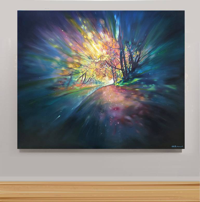 Original Abstract Language Painting by Gill Bustamante
