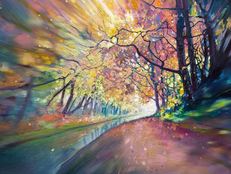 Original Abstract Language Painting by Gill Bustamante