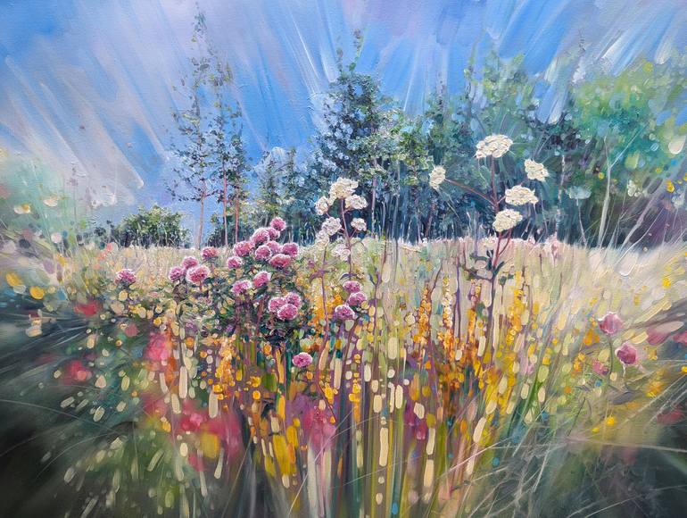 Original Art Nouveau Landscape Painting by Gill Bustamante