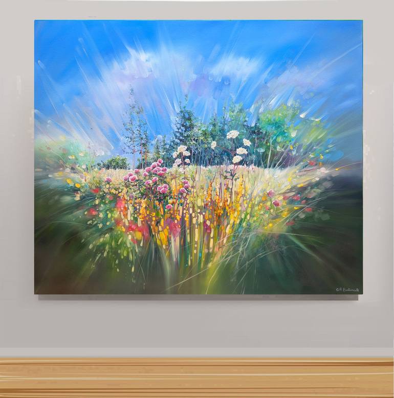 Original Art Nouveau Landscape Painting by Gill Bustamante