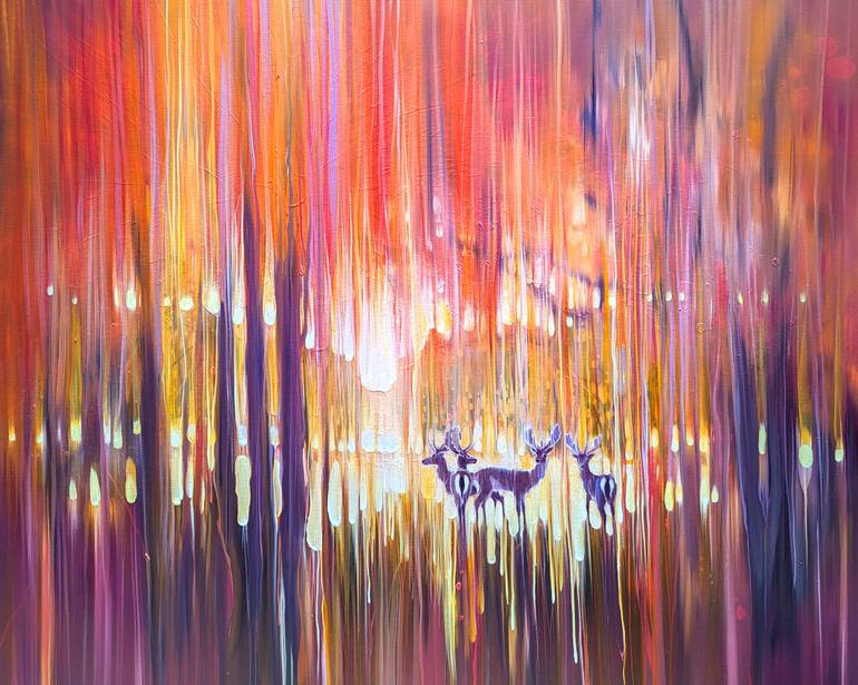 Original Art Nouveau Abstract Painting by Gill Bustamante
