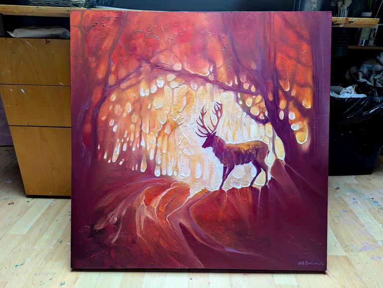 Original Art Nouveau Animal Painting by Gill Bustamante