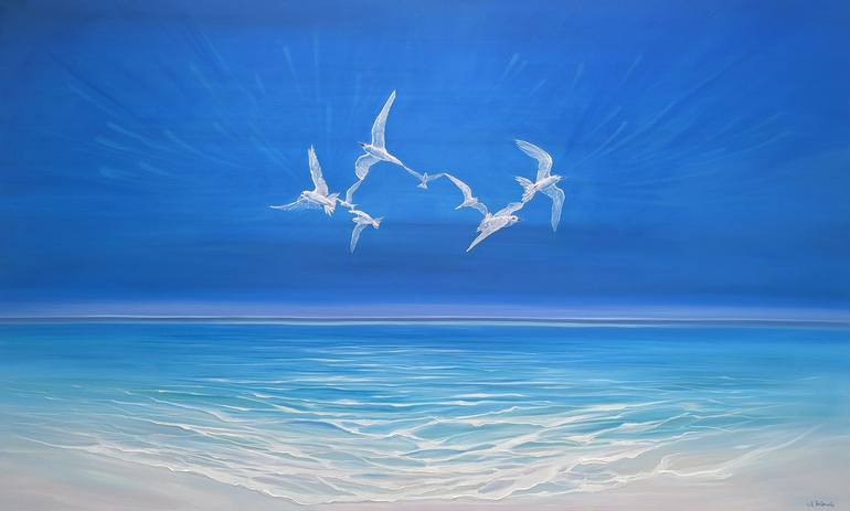 Print of Art Nouveau Seascape Paintings by Gill Bustamante