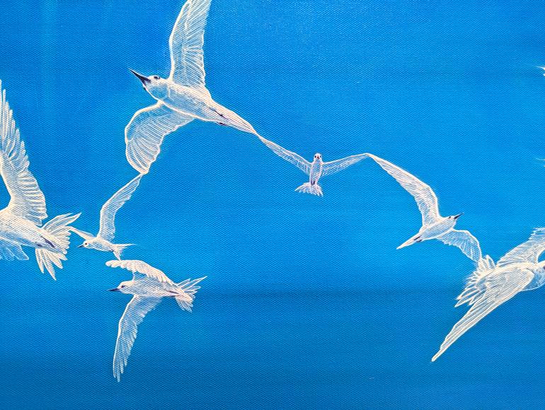 Original Art Nouveau Seascape Painting by Gill Bustamante