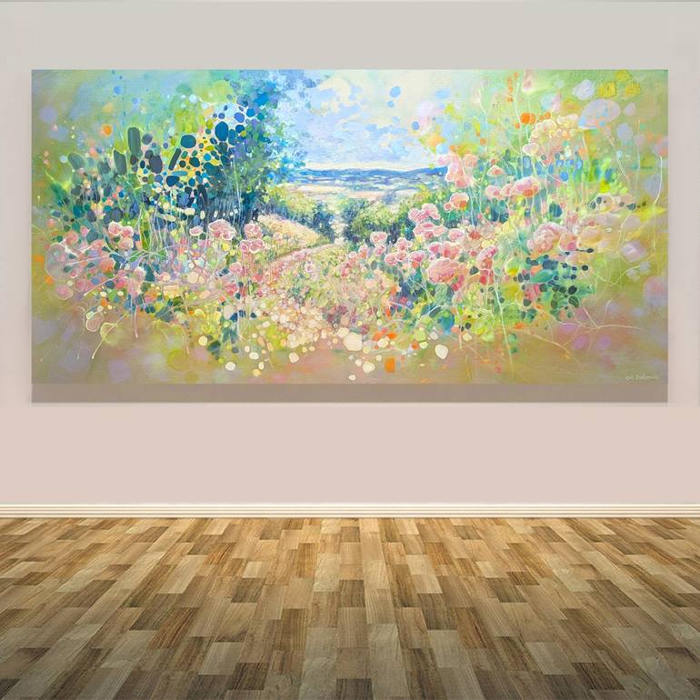 Original Art Nouveau Landscape Painting by Gill Bustamante