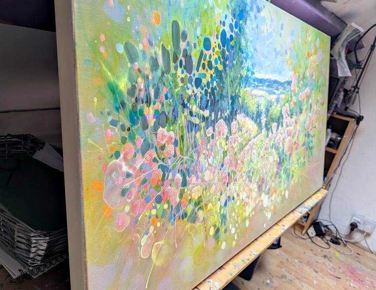 Original Art Nouveau Landscape Painting by Gill Bustamante