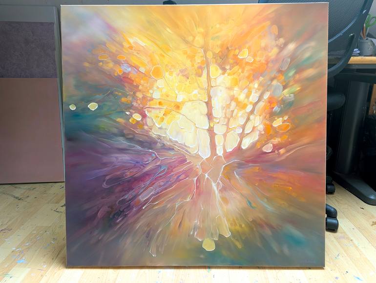 Original Art Nouveau Abstract Painting by Gill Bustamante