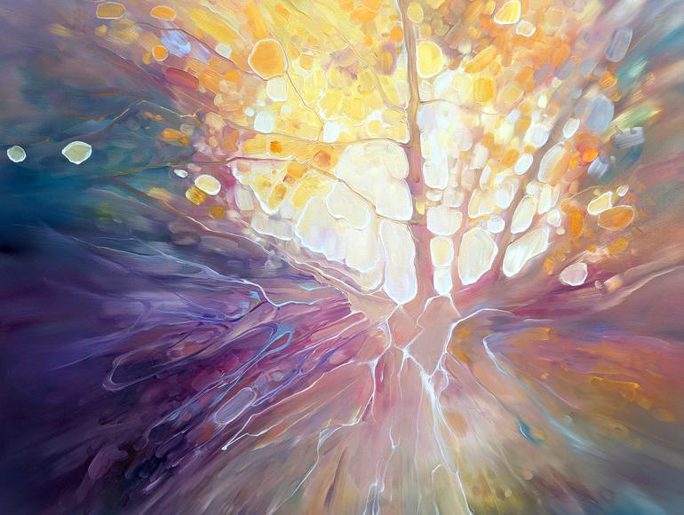 Original Art Nouveau Abstract Painting by Gill Bustamante