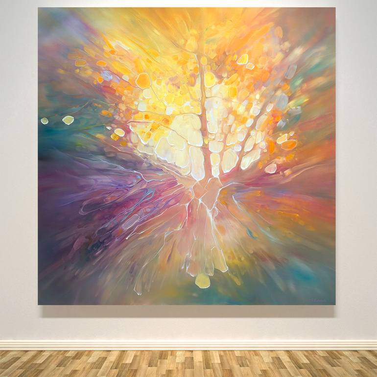 Original Art Nouveau Abstract Painting by Gill Bustamante