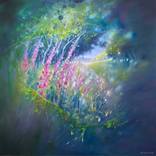 The Search Continues, a summer meadow path painting by Gill Bustamante