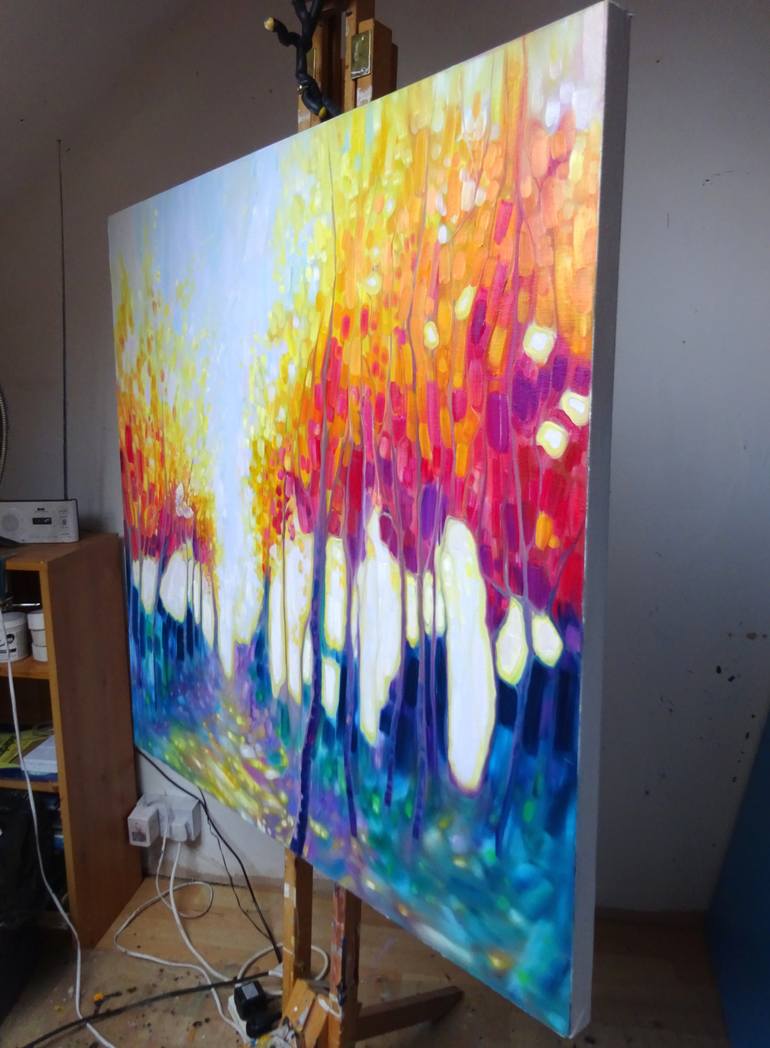 Original Abstract Expressionism Landscape Painting by Gill Bustamante