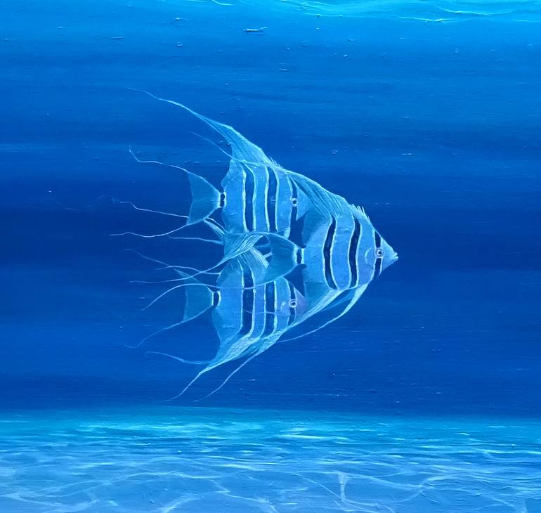 Original Expressionism Fish Painting by Gill Bustamante