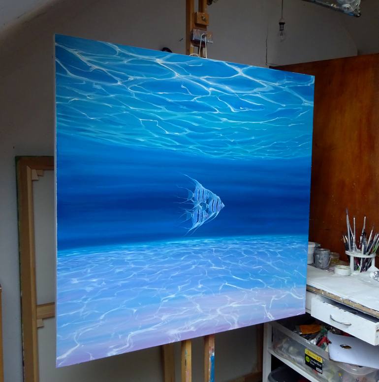 Original Expressionism Fish Painting by Gill Bustamante