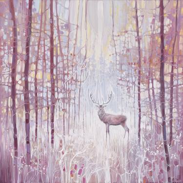 Frost King - a red deer in a frosty forest - art nouveau style thumb