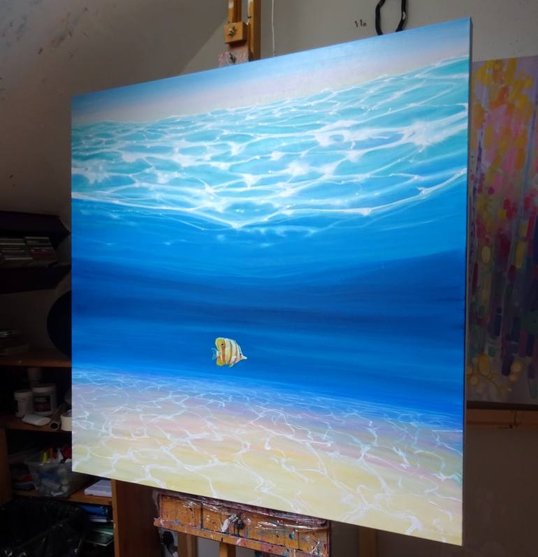 Original Expressionism Seascape Painting by Gill Bustamante