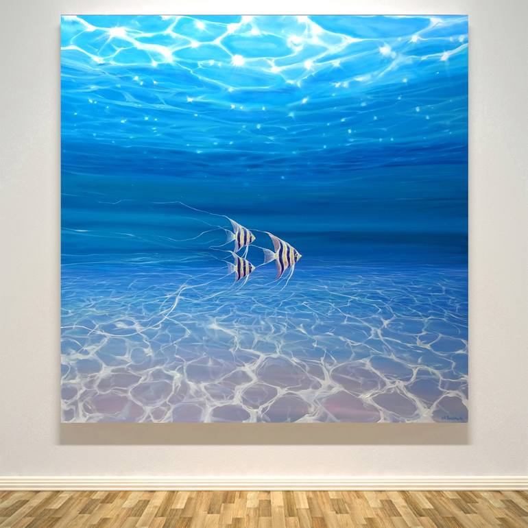 Original Art Deco Seascape Painting by Gill Bustamante