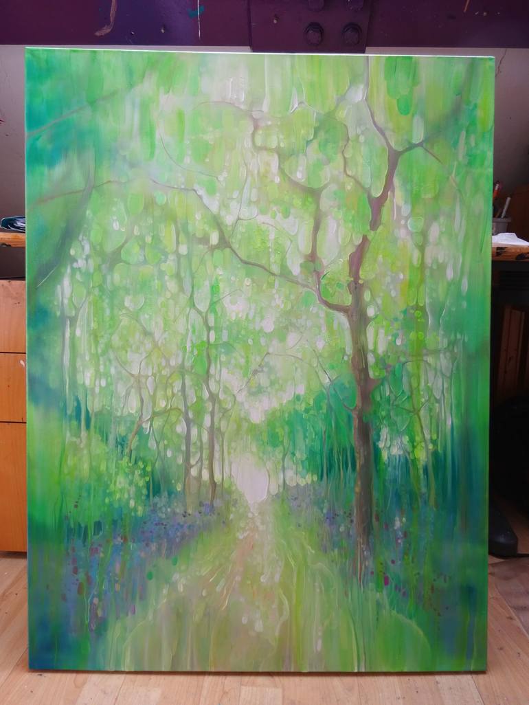 Original Expressionism Tree Painting by Gill Bustamante