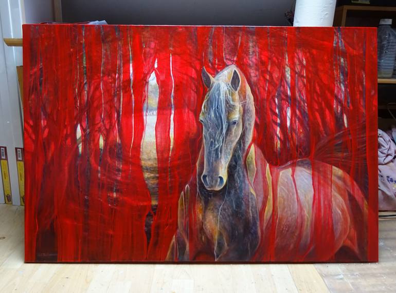 Original Abstract Animal Painting by Gill Bustamante