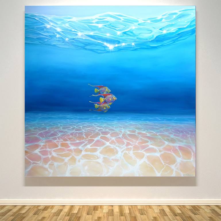 Original Modernism Seascape Painting by Gill Bustamante