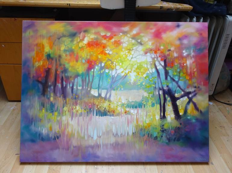 Original Expressionism Landscape Painting by Gill Bustamante
