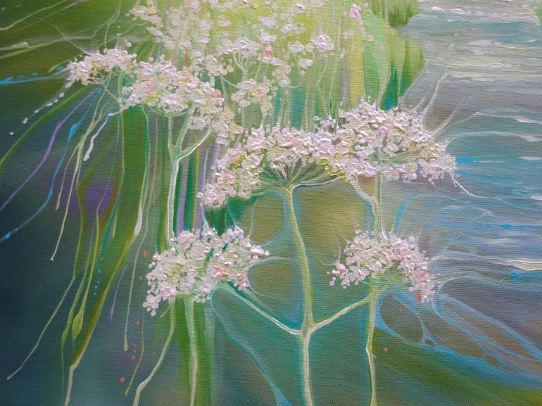 Original Art Deco Nature Painting by Gill Bustamante
