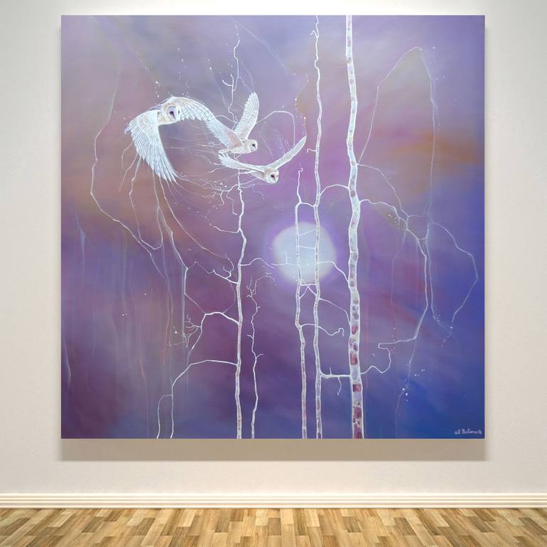 Original Art Deco Nature Painting by Gill Bustamante