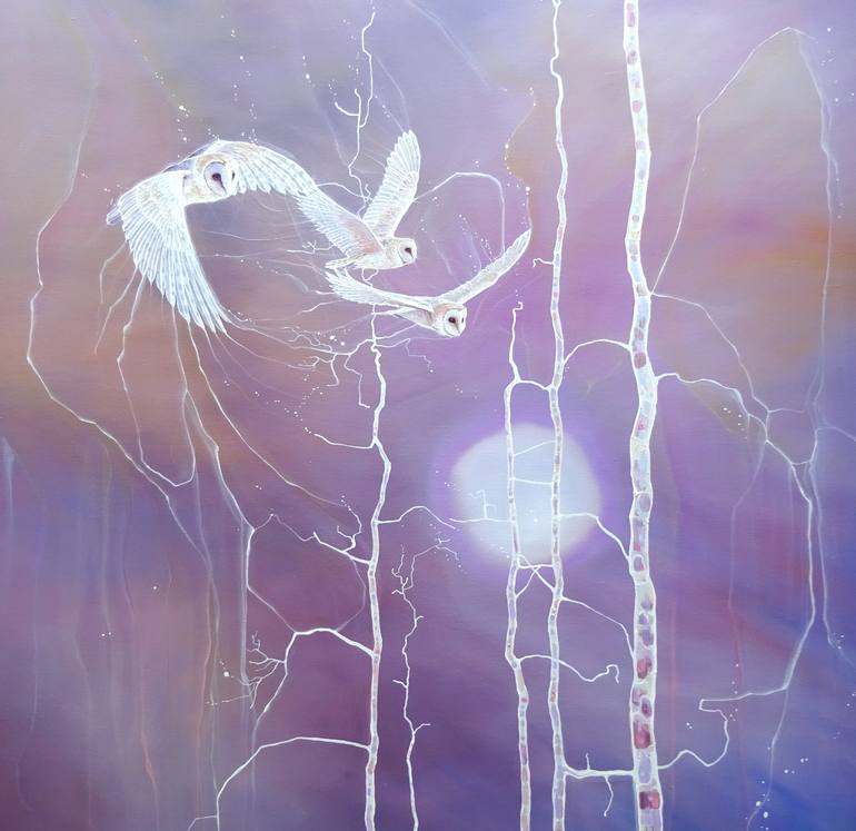 Original Art Deco Nature Painting by Gill Bustamante