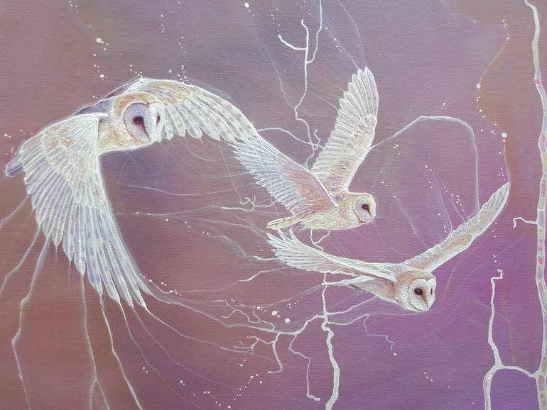 Original Art Deco Nature Painting by Gill Bustamante