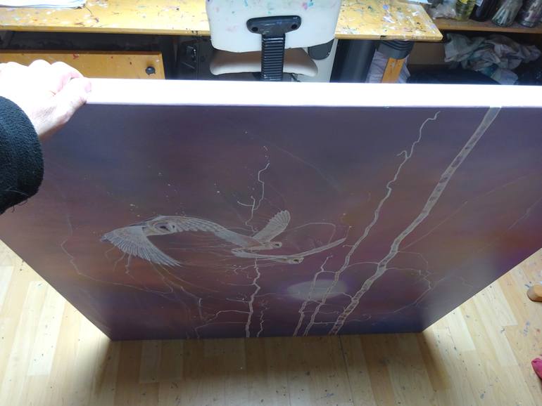 Original Art Deco Nature Painting by Gill Bustamante