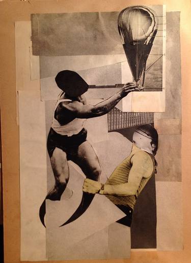 Original Surrealism Sports Collage by Franz Falckenhaus