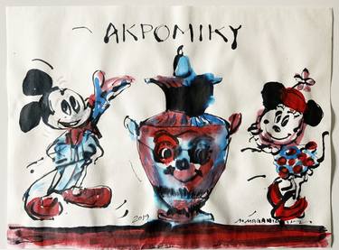Original Pop Art Cartoon Paintings by Alexandros Magkaniotis