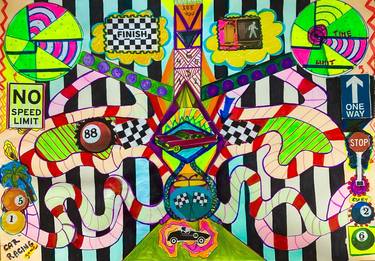 Original Dada Abstract Collage by Sylvia Komlosi