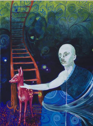 Original Surrealism Fantasy Painting by Toni Jo Coppa