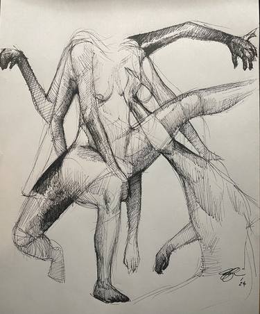 Original Abstract Nude Drawings by Andrew Ruffin