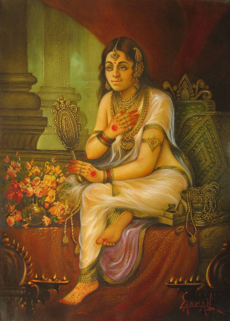 Shakuntala Painting by Laxman Kumar | Saatchi Art