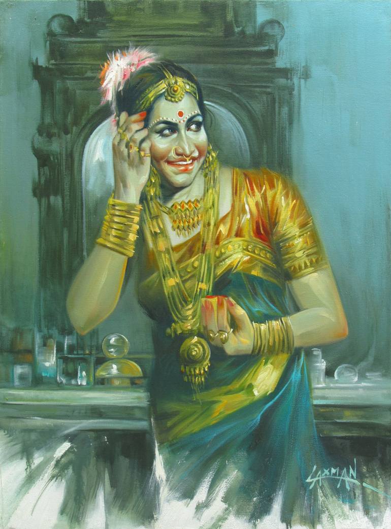 Sringara Roopini (revisited) Painting By Laxman Kumar | Saatchi Art