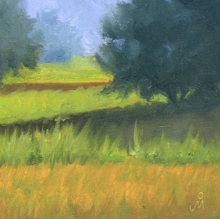 Harvest Colors - Landscape painting Oil on linen canvas Painting by Mandar  Marathe