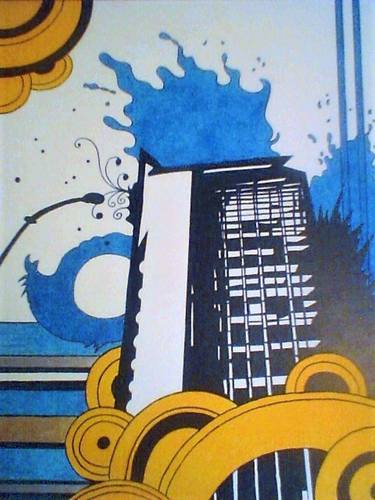 Original Abstract Architecture Painting by Design Xq Art