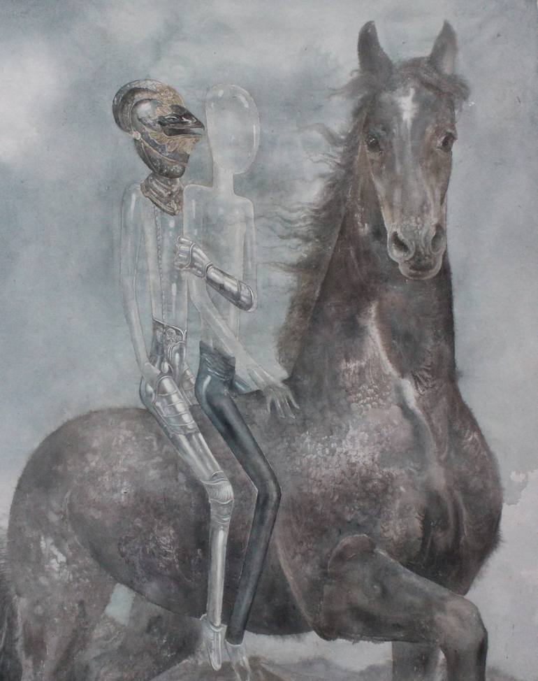 Original Contemporary Horse Painting by kailiang li