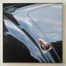 Vintage Jaguar XK 120, built circa 1953.
Oil on canvas. Includes metal floater frame in German silver with a satin finish.