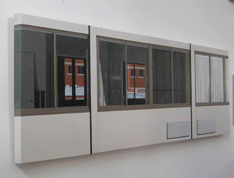 Original Modernism Architecture Painting by Bruce Mitchell
