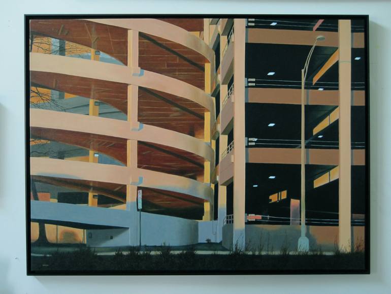 Original Modernism Architecture Painting by Bruce Mitchell