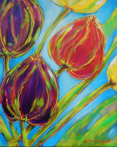 Print of Figurative Floral Paintings by Betty Jonker