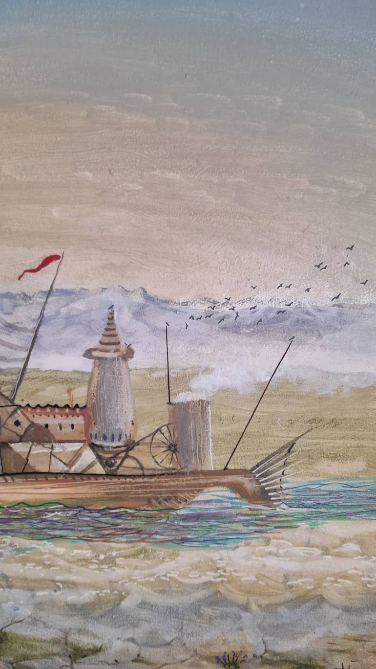 Original Boat Painting by Pablo Miquel