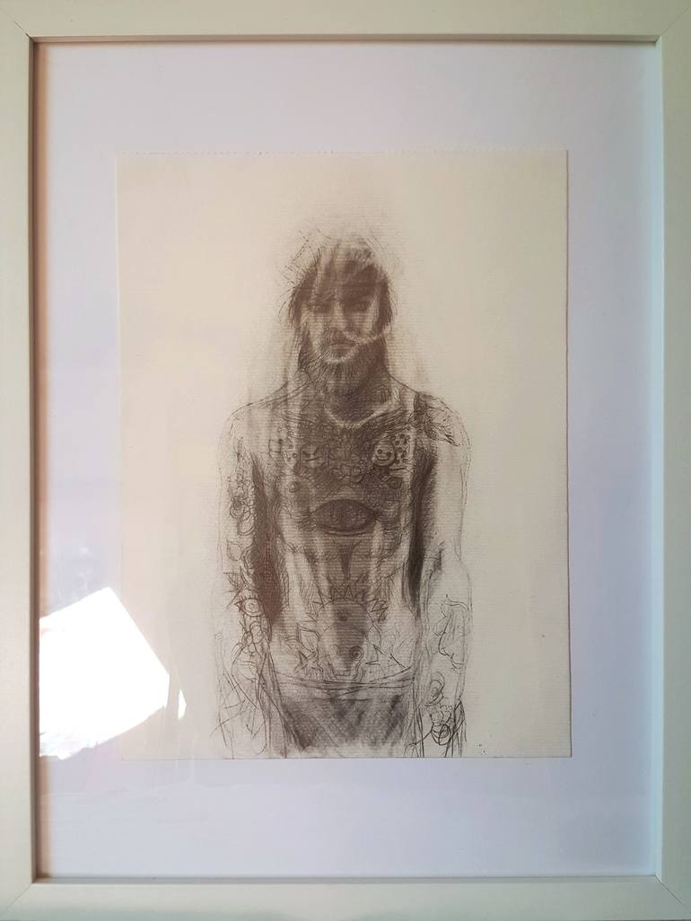 Original Figurative Portrait Drawing by christelle Guillet