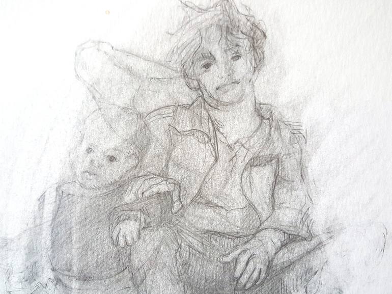 Original Figurative Kids Drawing by christelle Guillet