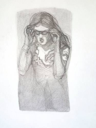 Print of Expressionism Women Drawings by christelle Guillet
