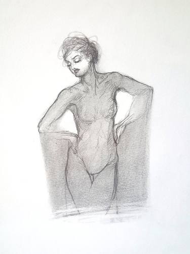 Original Figurative Women Drawings by christelle Guillet