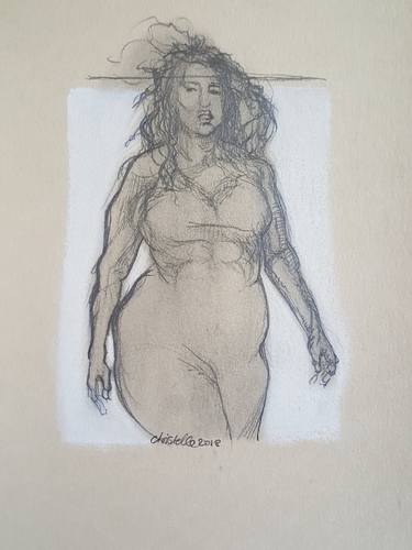 Print of Figurative Women Drawings by christelle Guillet