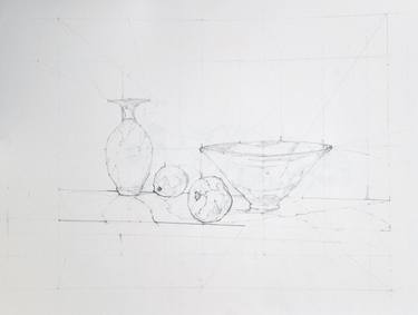 Original Black & White Still Life Drawing by Edward Kane